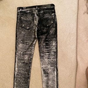 Denimocracy black and silver skinny pants size Small